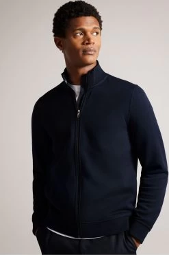 Ted Baker Blue Tymos Long Sleeved Regular Fit Zip Through Sweatshirt