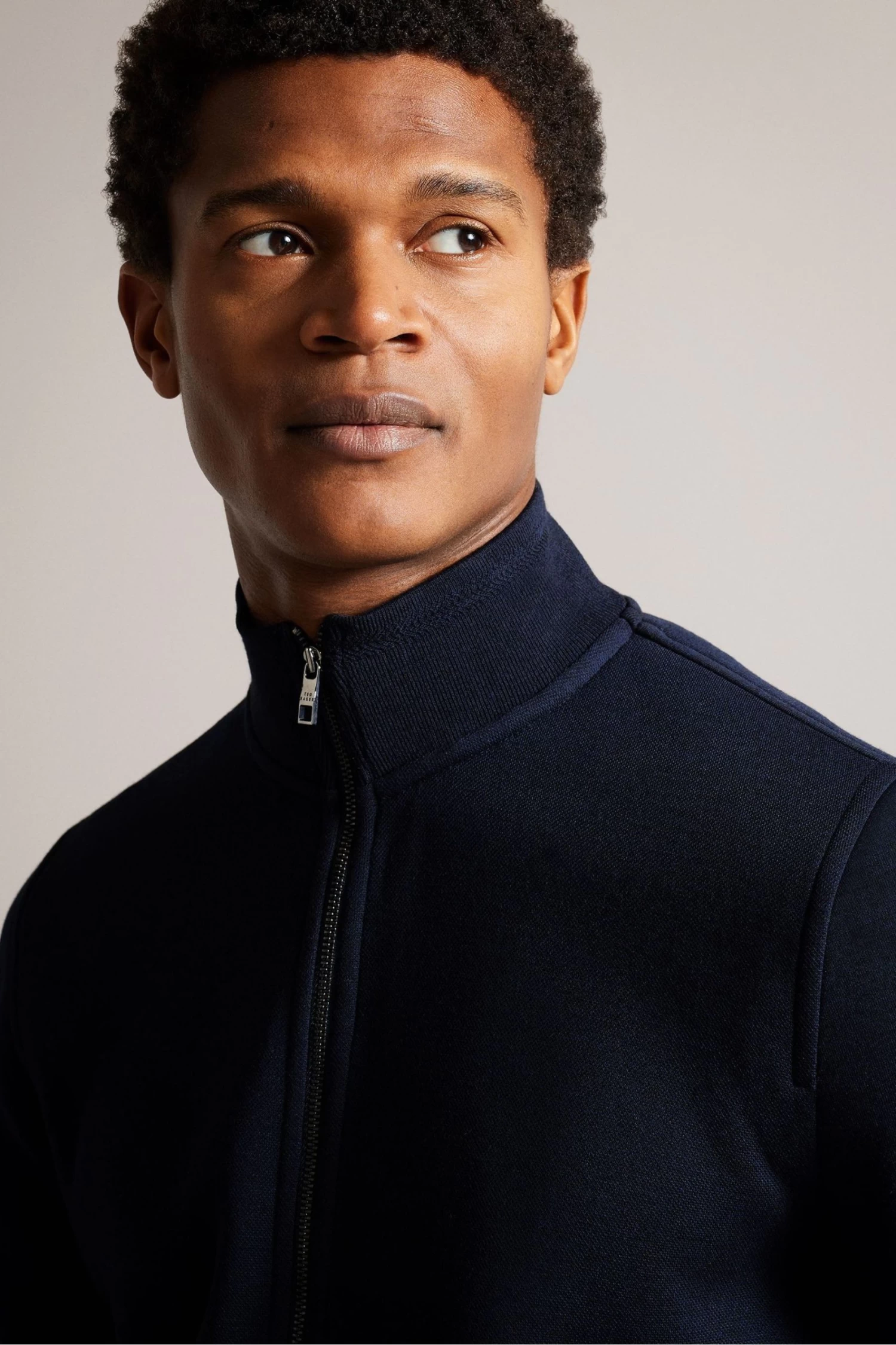 Ted Baker Blue Tymos Long Sleeved Regular Fit Zip Through Sweatshirt - Image 4