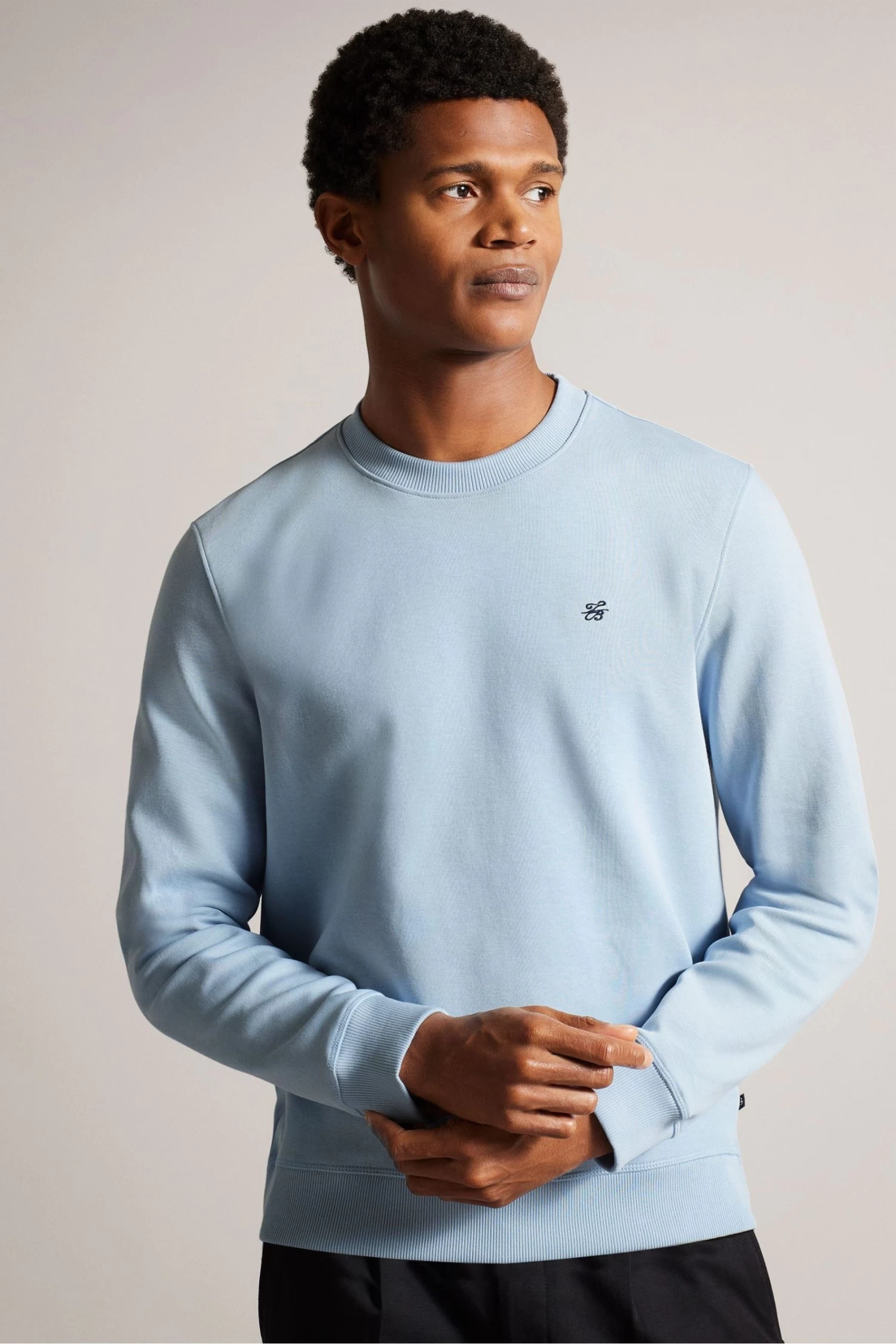 Ted Baker Blue Pitney Long Sleeved Regular Embroidered Sweatshirt