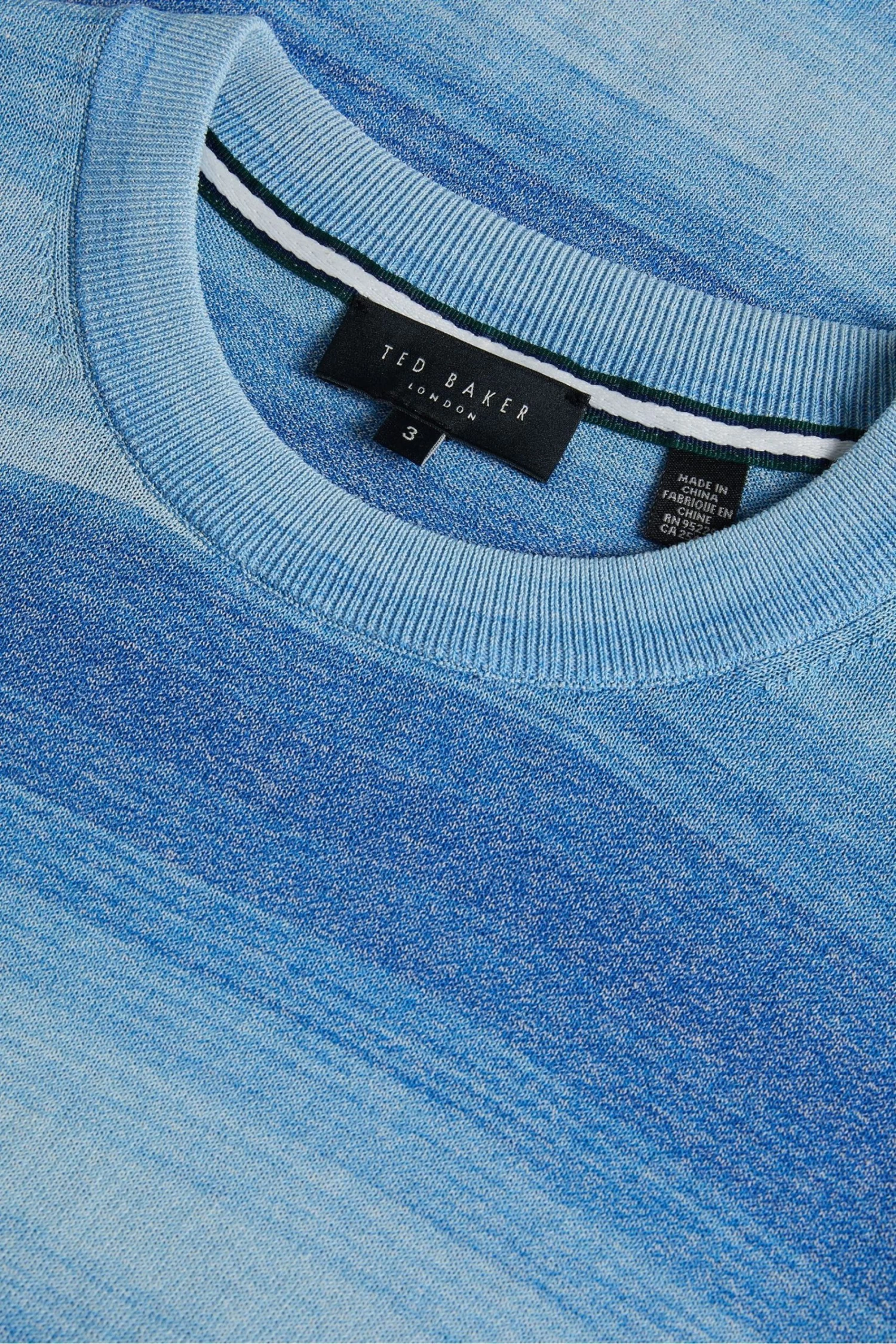 Ted Baker Blue Notte Short Sleeved Ombre Knitted T-Shirt - Image 5