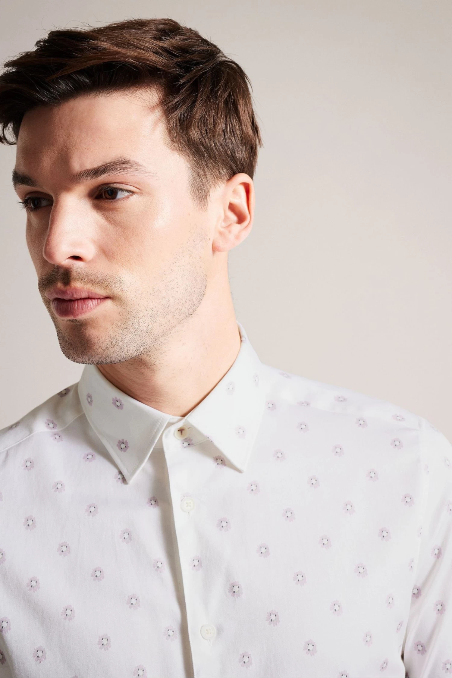 Ted Baker Kymsho White Short Sleeve Ditsy Floral Shirt - Image 4