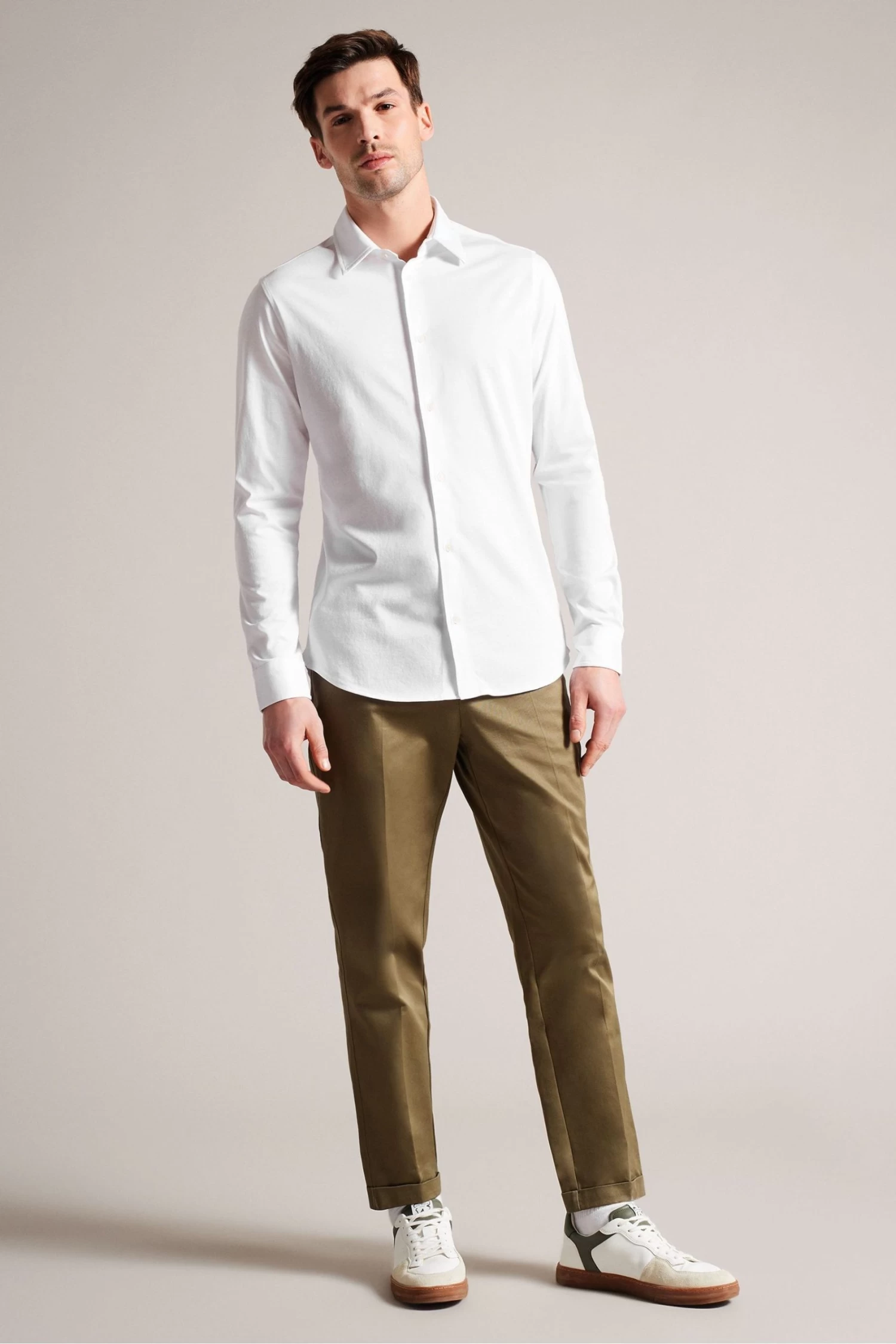 Ted Baker Marros White Long Sleeve Jersey Shirt - Image 3