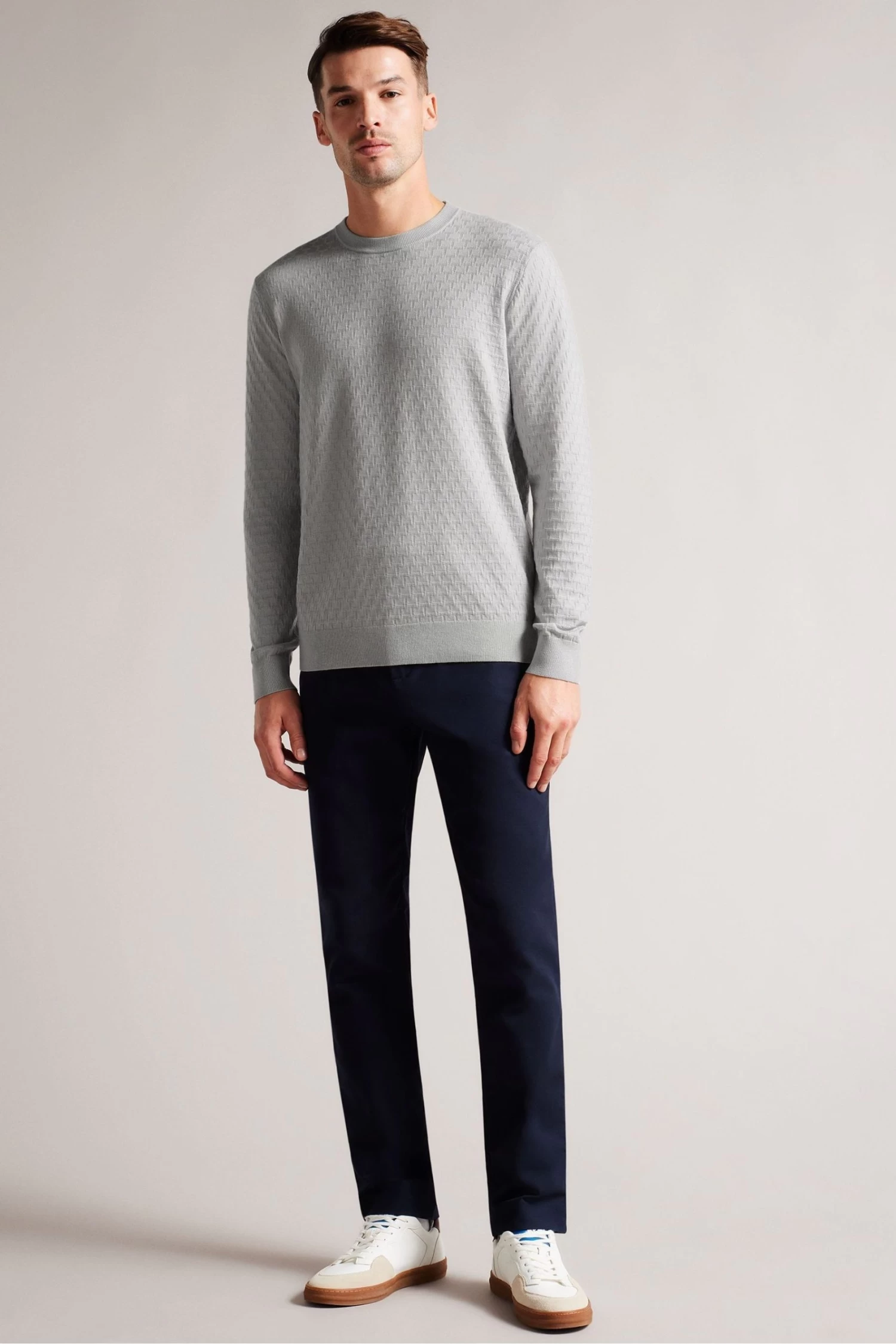 Ted Baker Grey Dartell Long Sleeved Regular T Stitched Crew Neck T-Shirt - Image 3