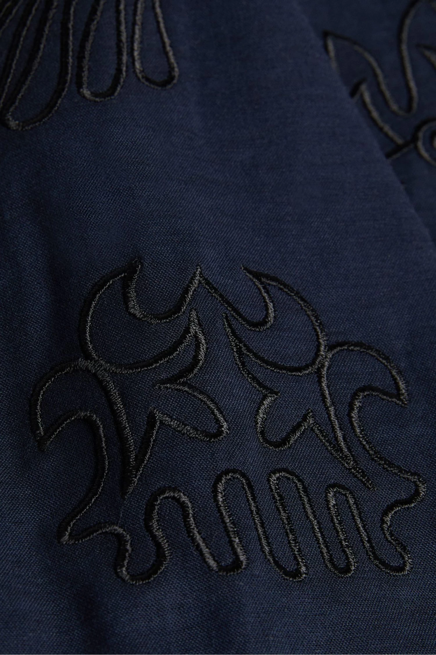 Ted Baker Blue Ranney Short Sleeve Embroidered Panel Shirt - Image 4