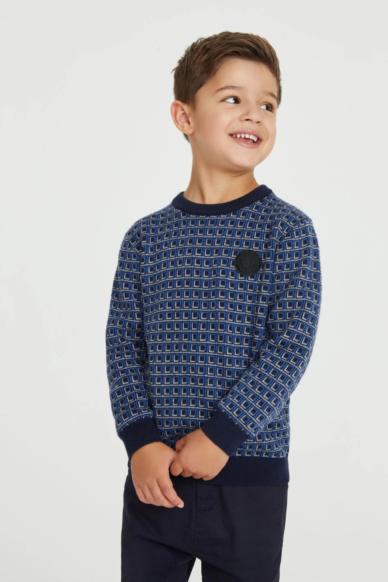 Baker By Ted Baker Navy Geometric Jumper - Image 3