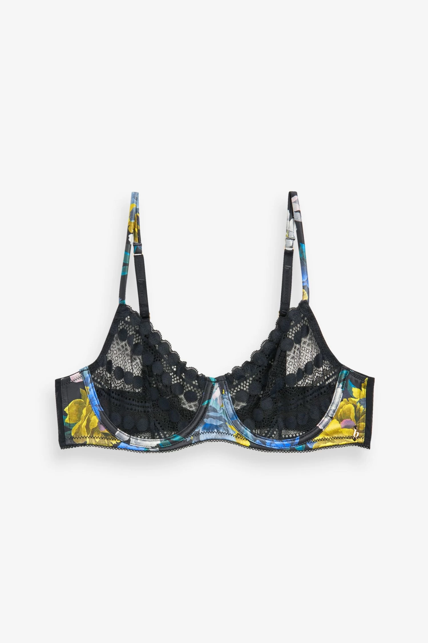 B By Ted Baker Black Floral Padded Bra - Image 6