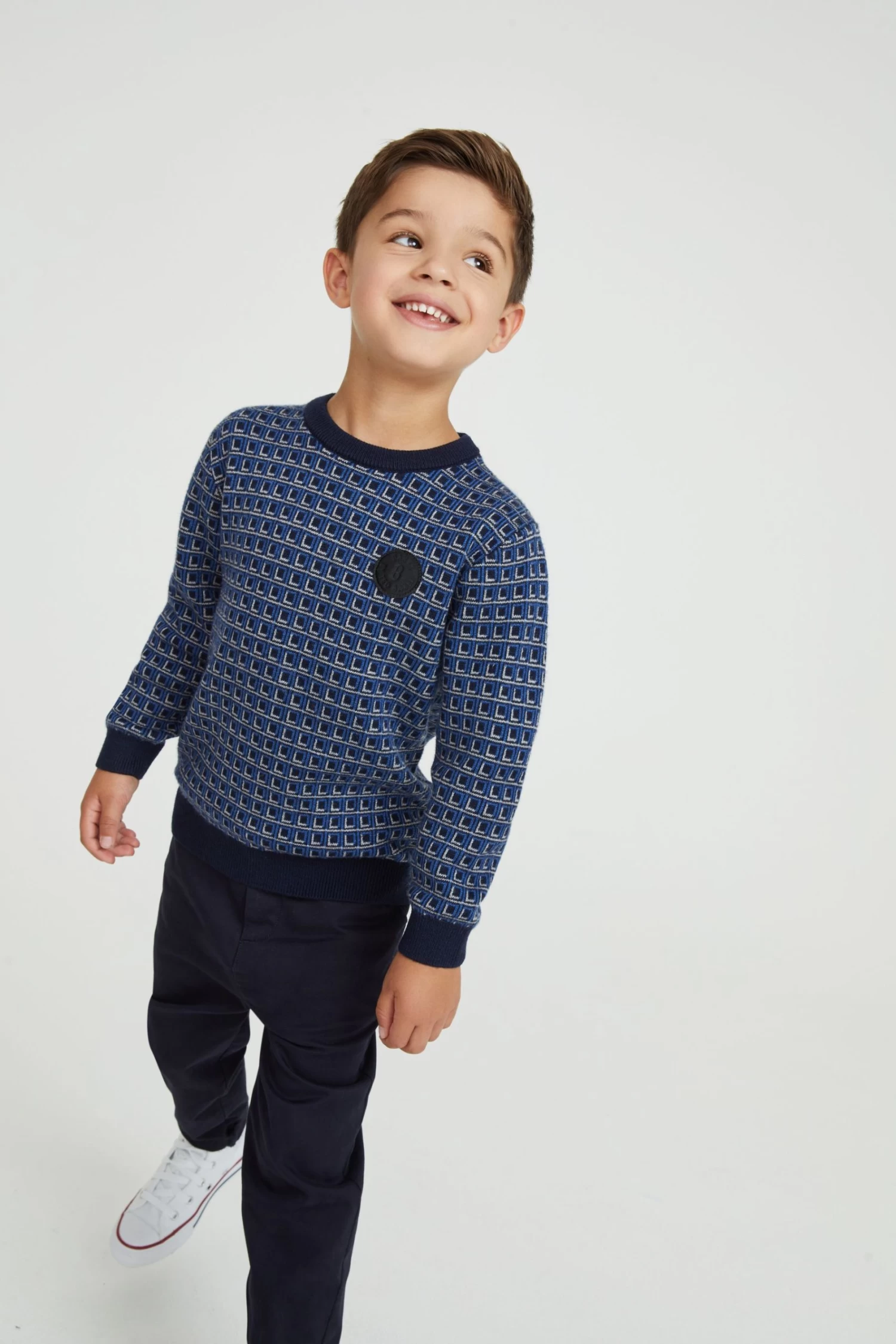 Baker By Ted Baker Navy Geometric Jumper - Image 7