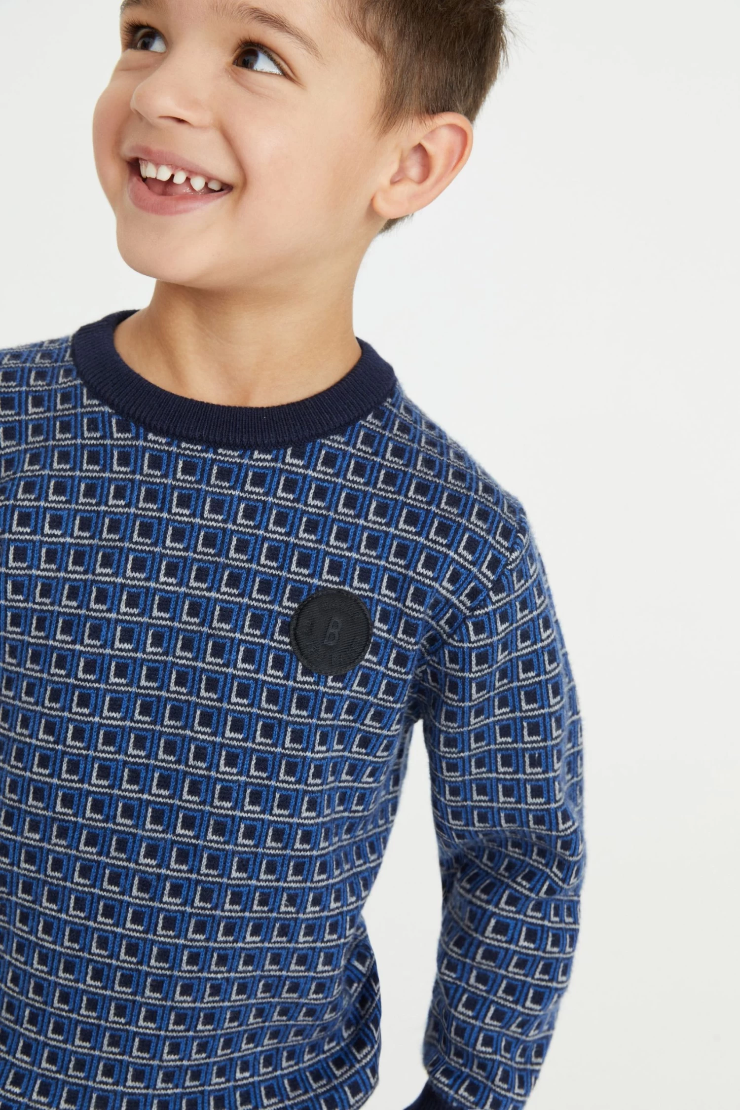 Baker By Ted Baker Navy Geometric Jumper