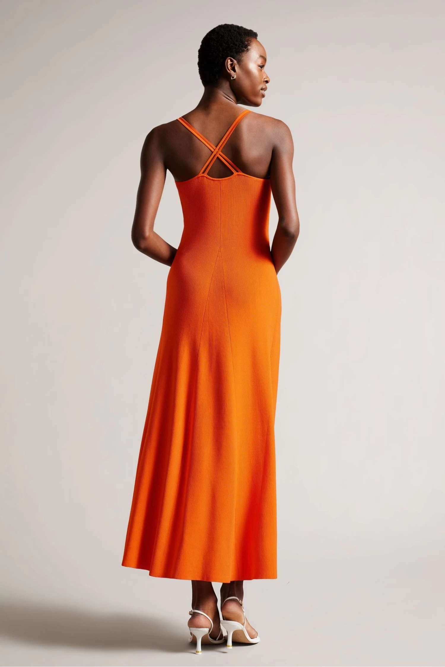 Ted Baker Orange Marrlyy Rib Knit Maxi Dress - Image 2