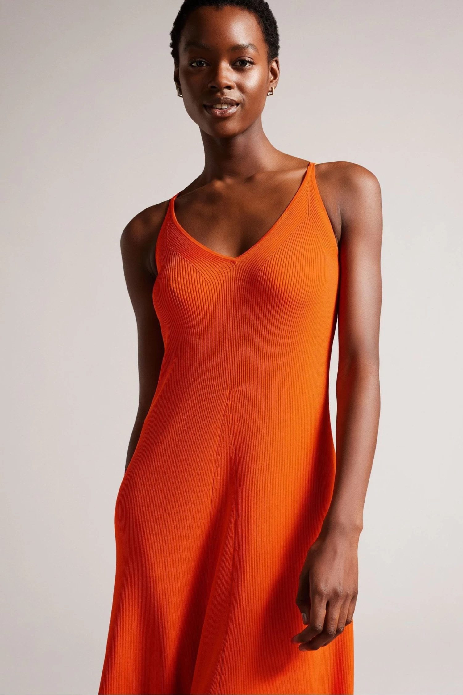 Ted Baker Orange Marrlyy Rib Knit Maxi Dress - Image 3