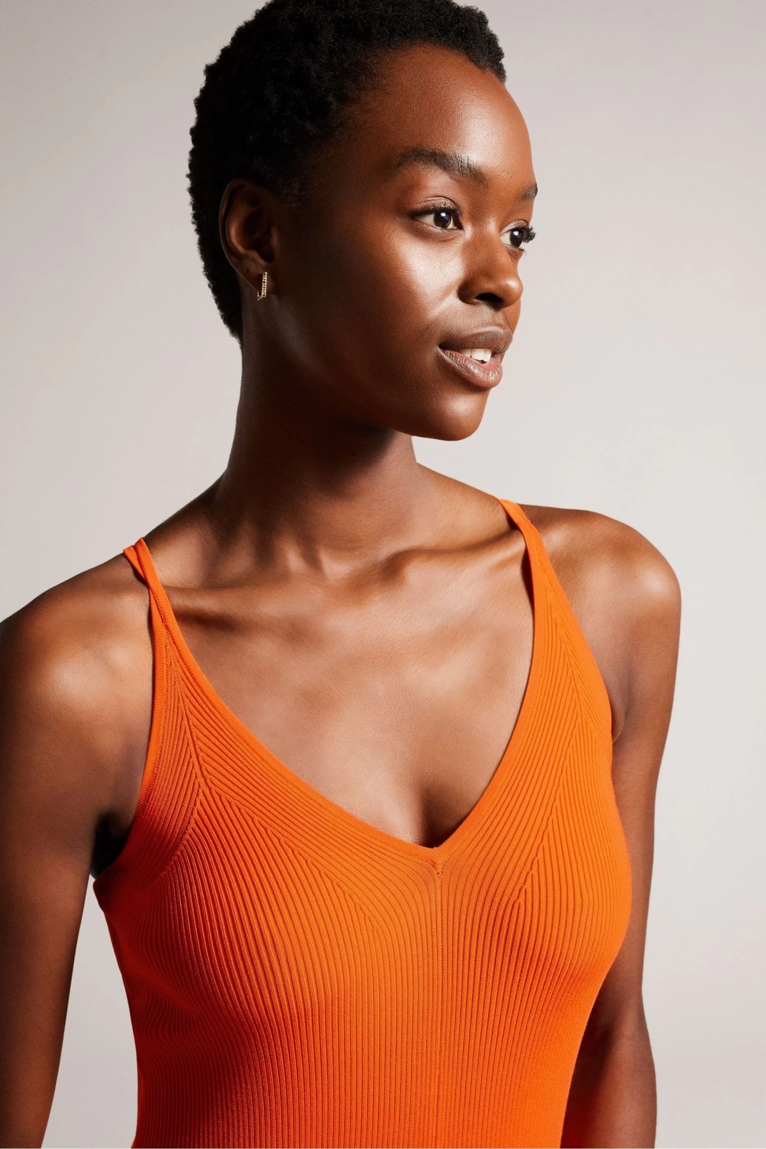 Ted Baker Orange Marrlyy Rib Knit Maxi Dress - Image 4