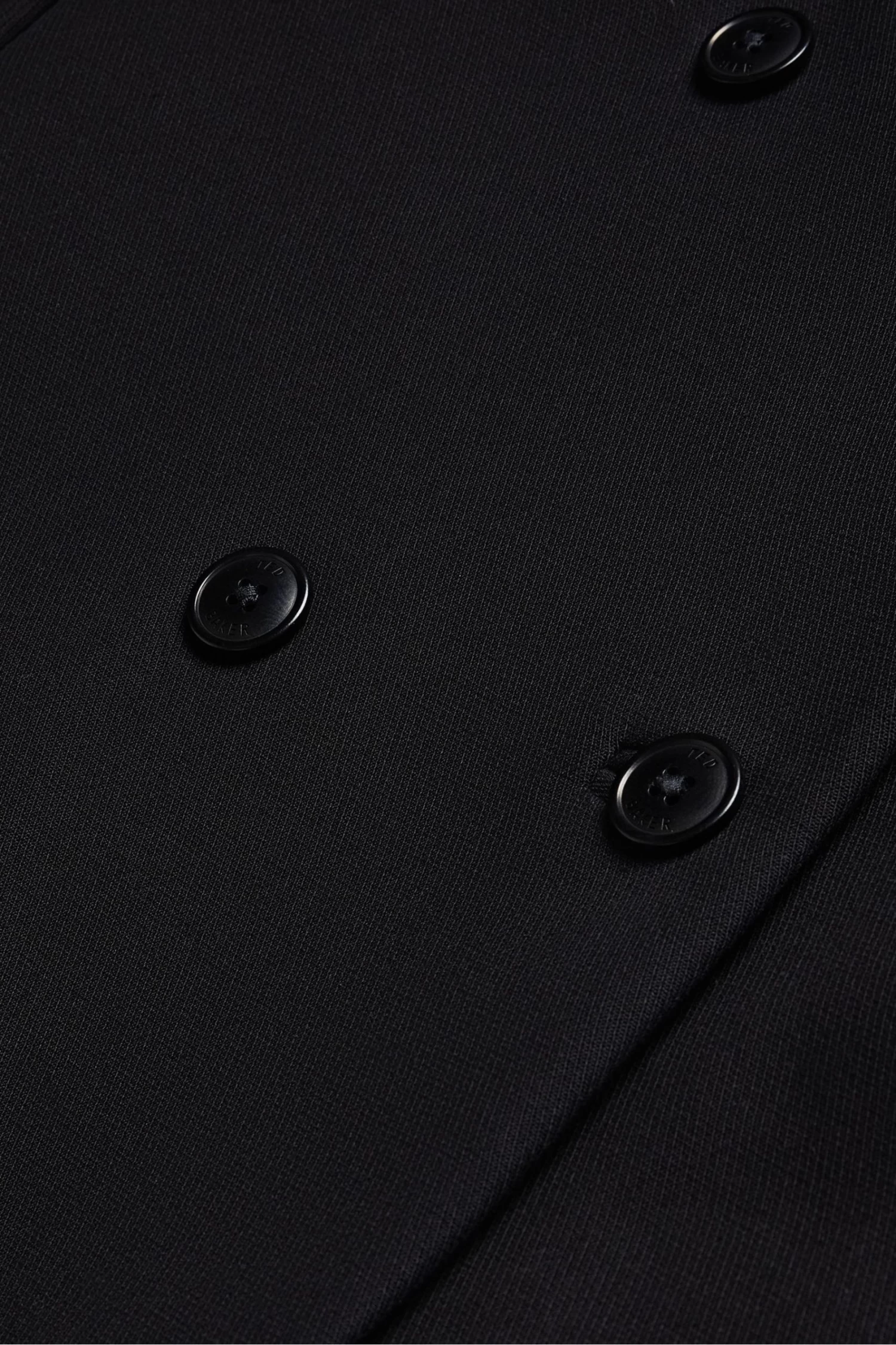 Ted Baker Molleia Double Breasted Cropped Collarless Black Coat - Image 5