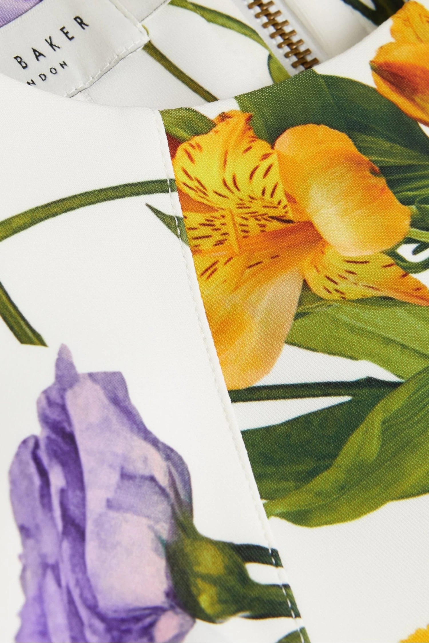 Ted Baker Ruxane Printed Neoprene Skater White Dress - Image 5