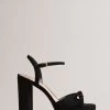 Ted Baker Kayllas Suede Bow Black Platform Sandals