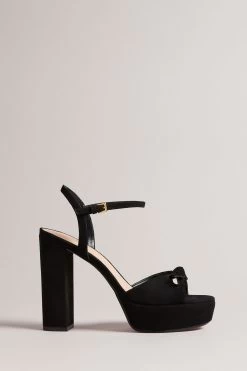 Ted Baker Kayllas Suede Bow Black Platform Sandals