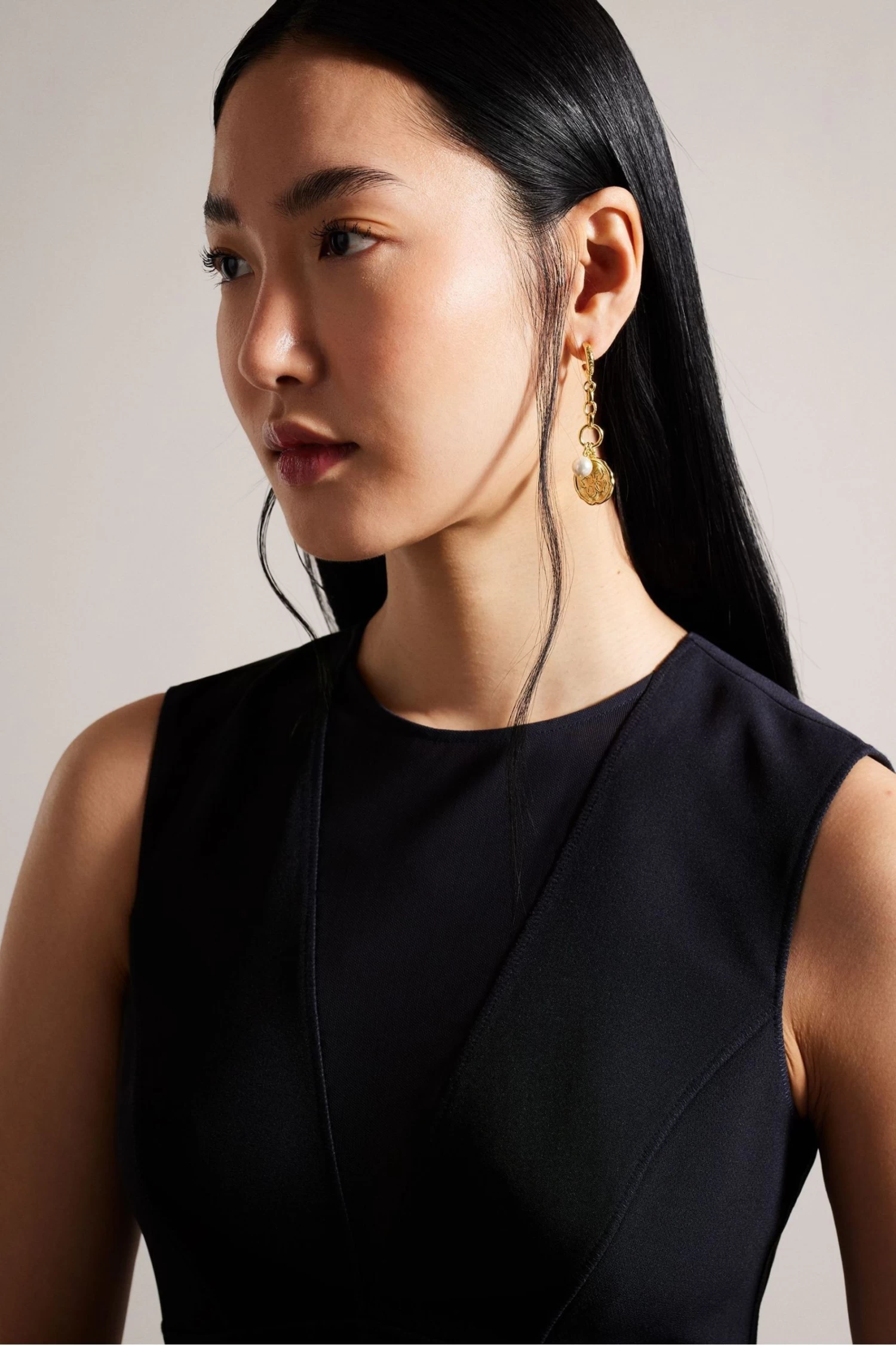 Ted Baker Blue Elissii Bodycon Midi Dress With Sheer Panelling - Image 4