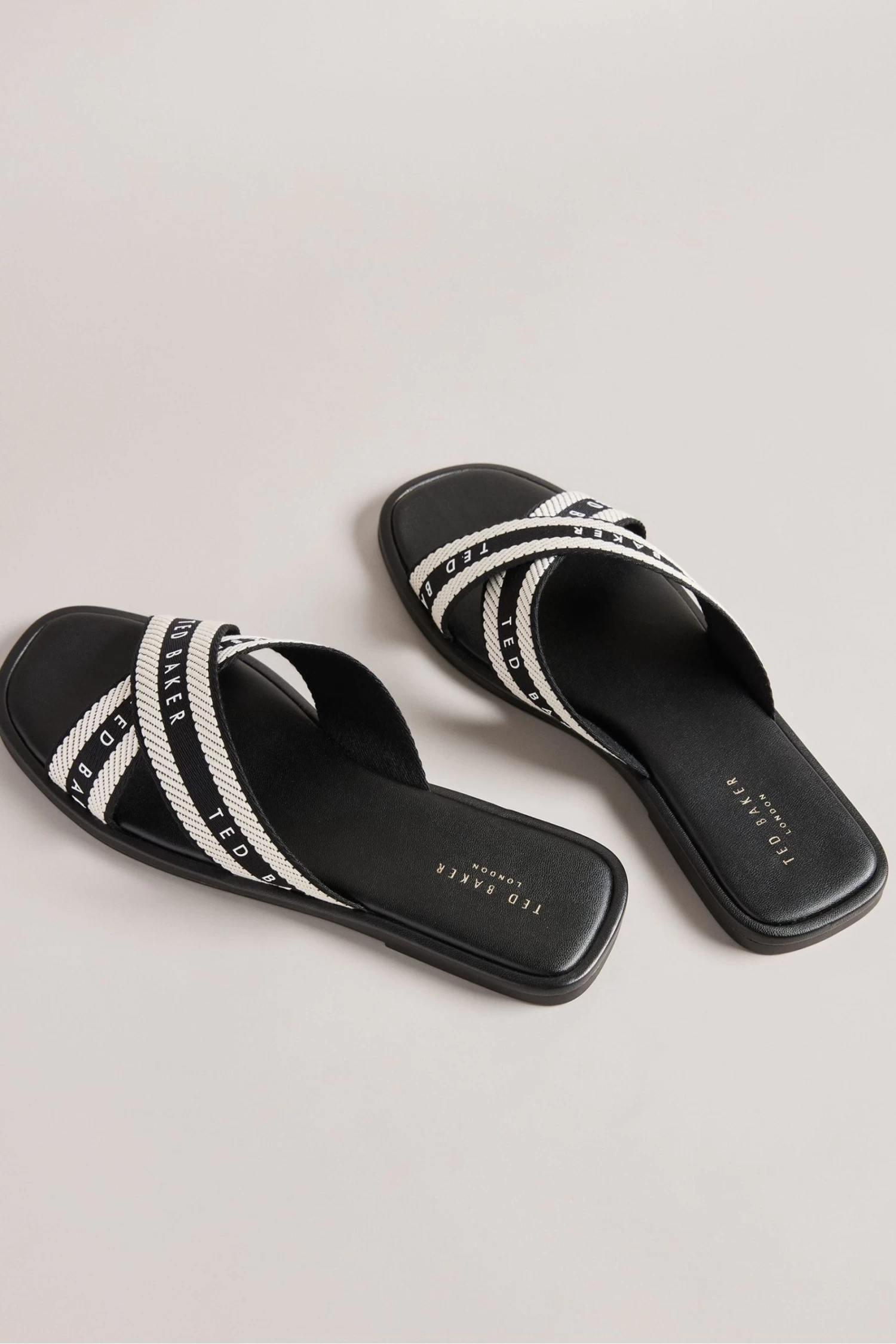 Ted Baker Ashika Webbing Flat Black Sandals - Image 3