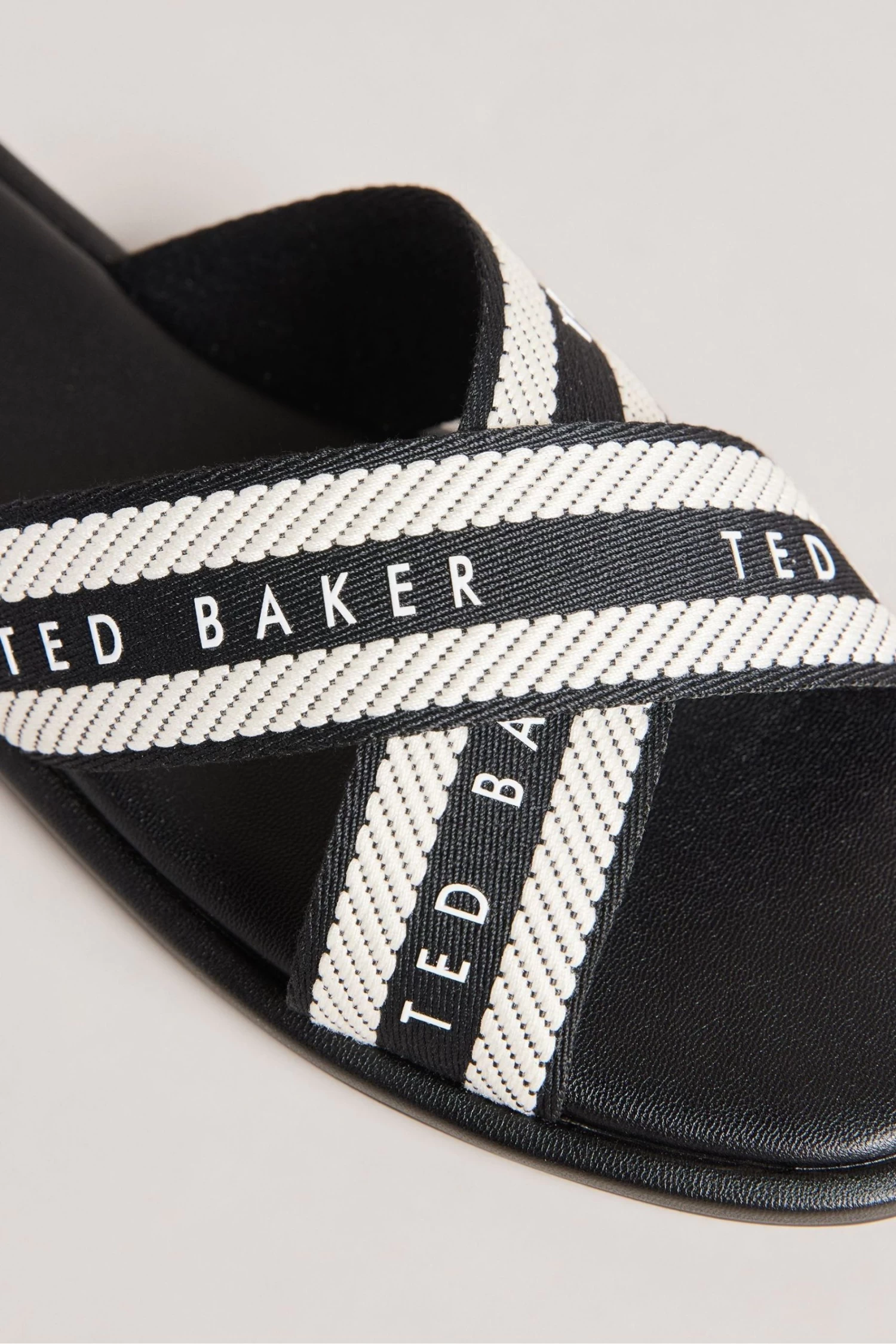 Ted Baker Ashika Webbing Flat Black Sandals - Image 4