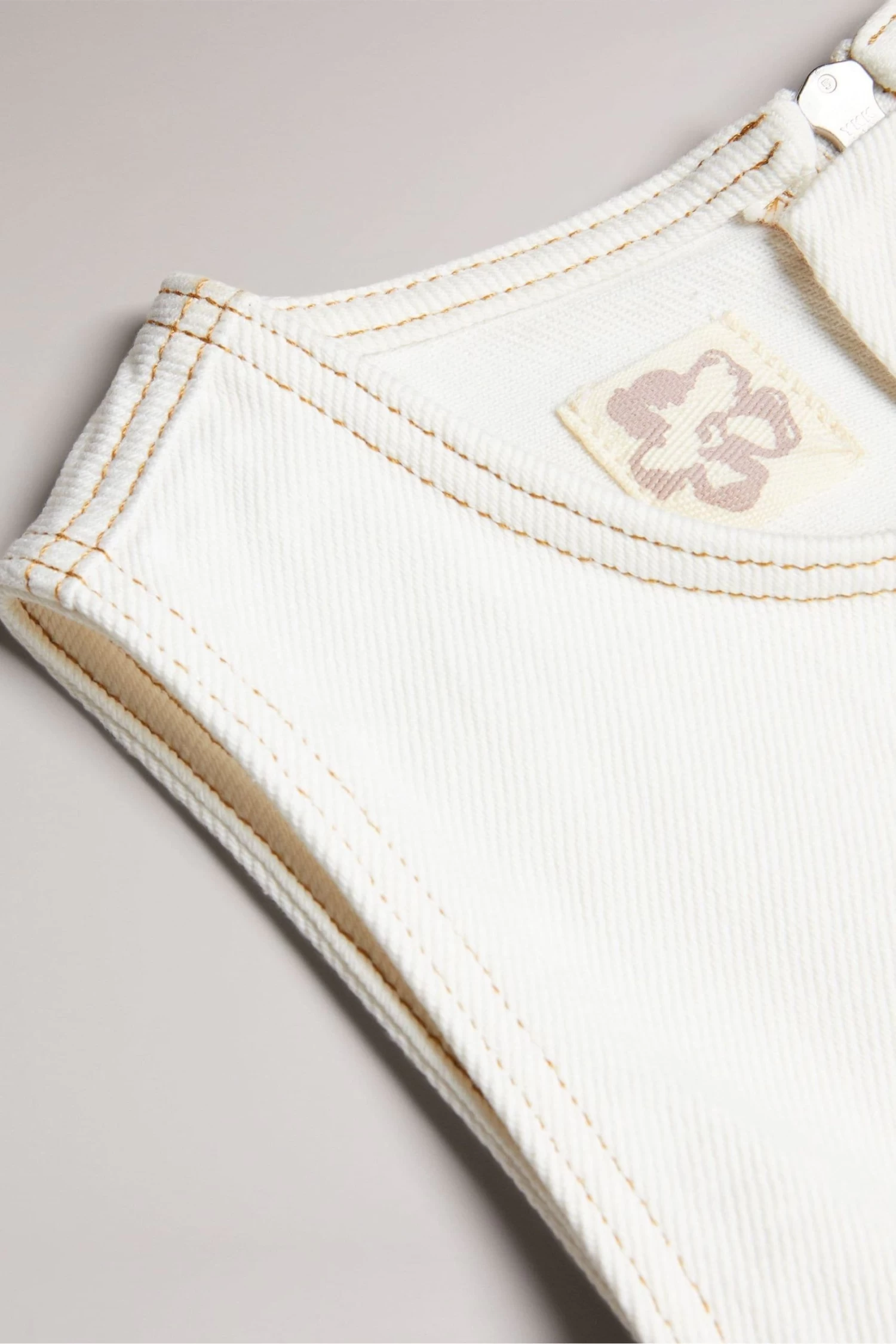 Ted Baker Cream Eriie Round Neck Sleeveless Full Skirted Dress - Image 4