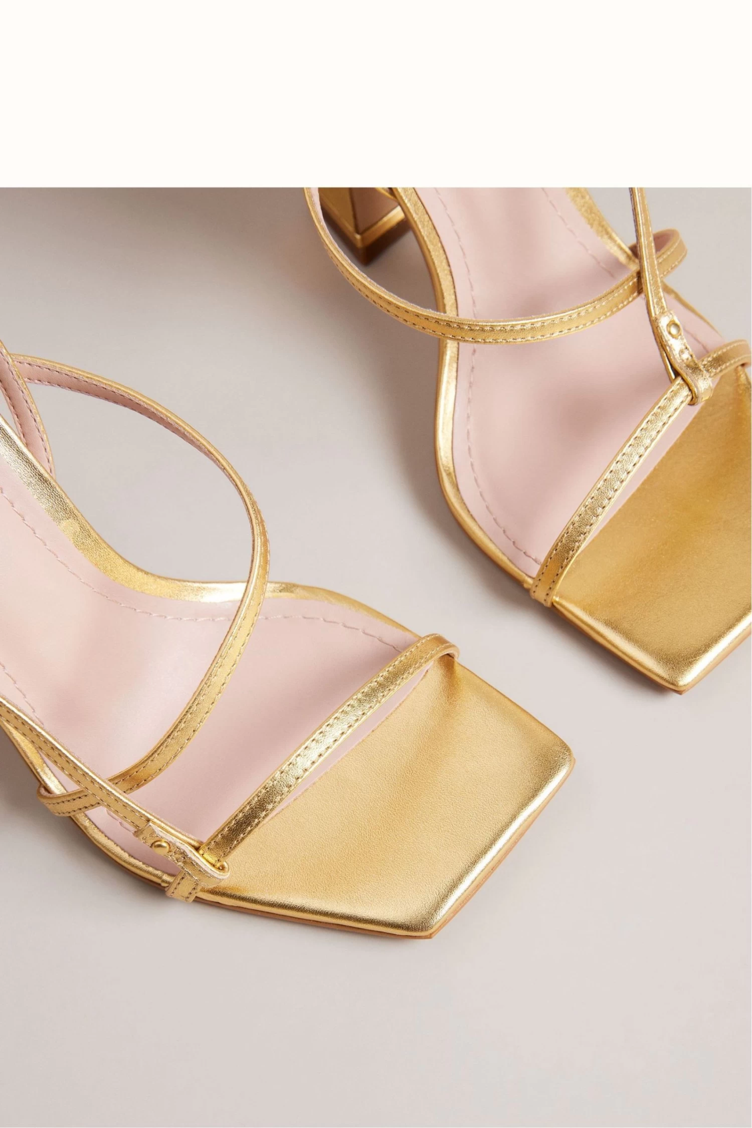 Ted Baker Gold Cayena Strappy Heeled Sandals - Image 4
