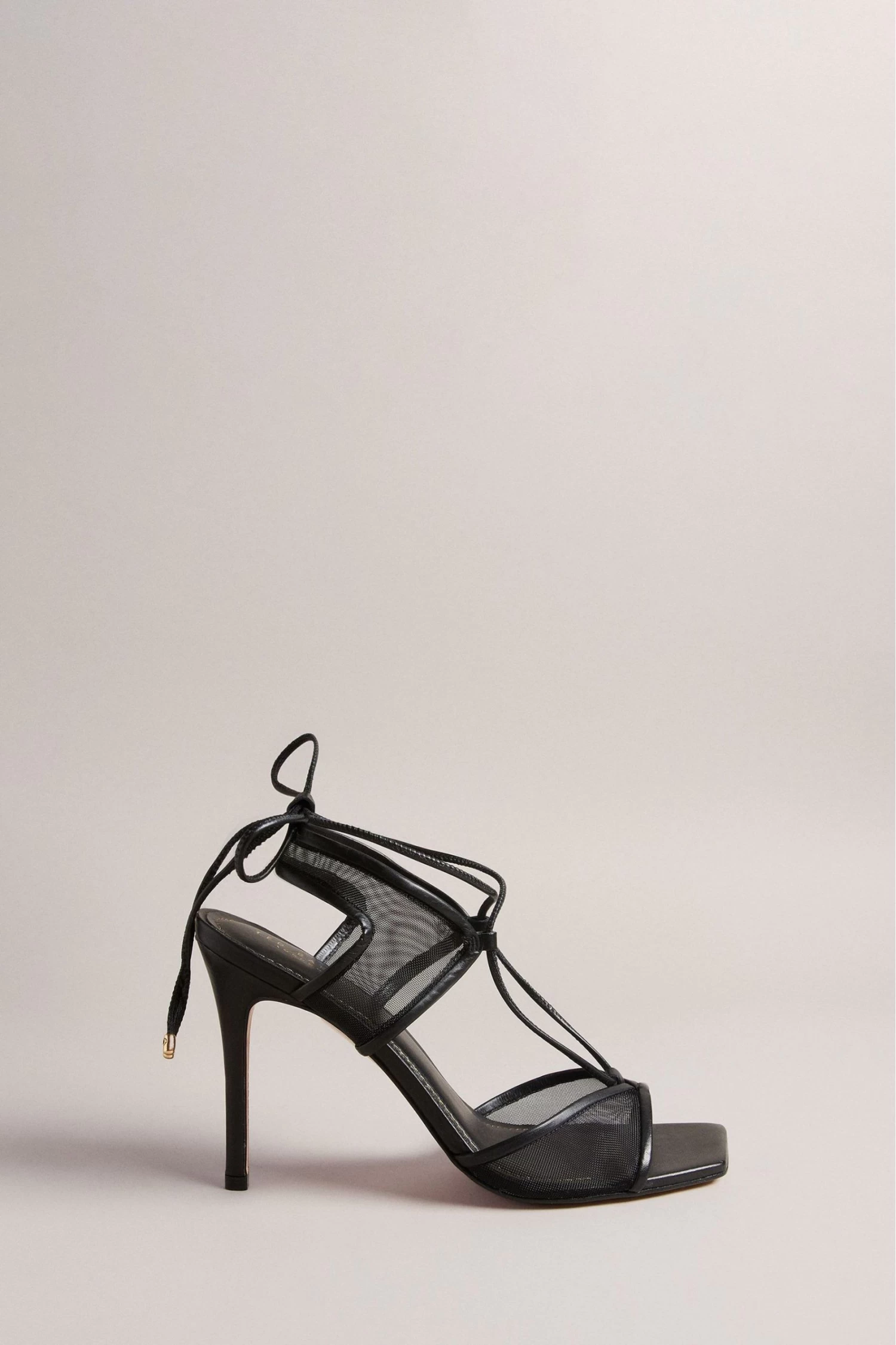 Ted Baker Junera Mesh Tie Black Strap Sandals