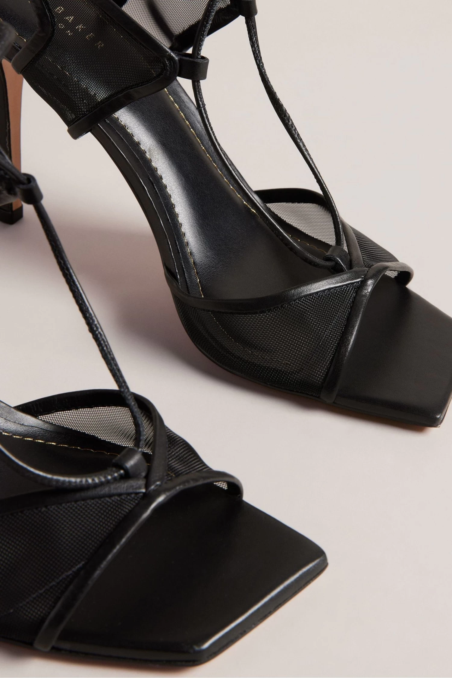 Ted Baker Junera Mesh Tie Black Strap Sandals - Image 4