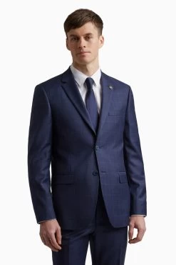 Ted Baker Tailoring Teal Blue Overcheck Slim Jacket