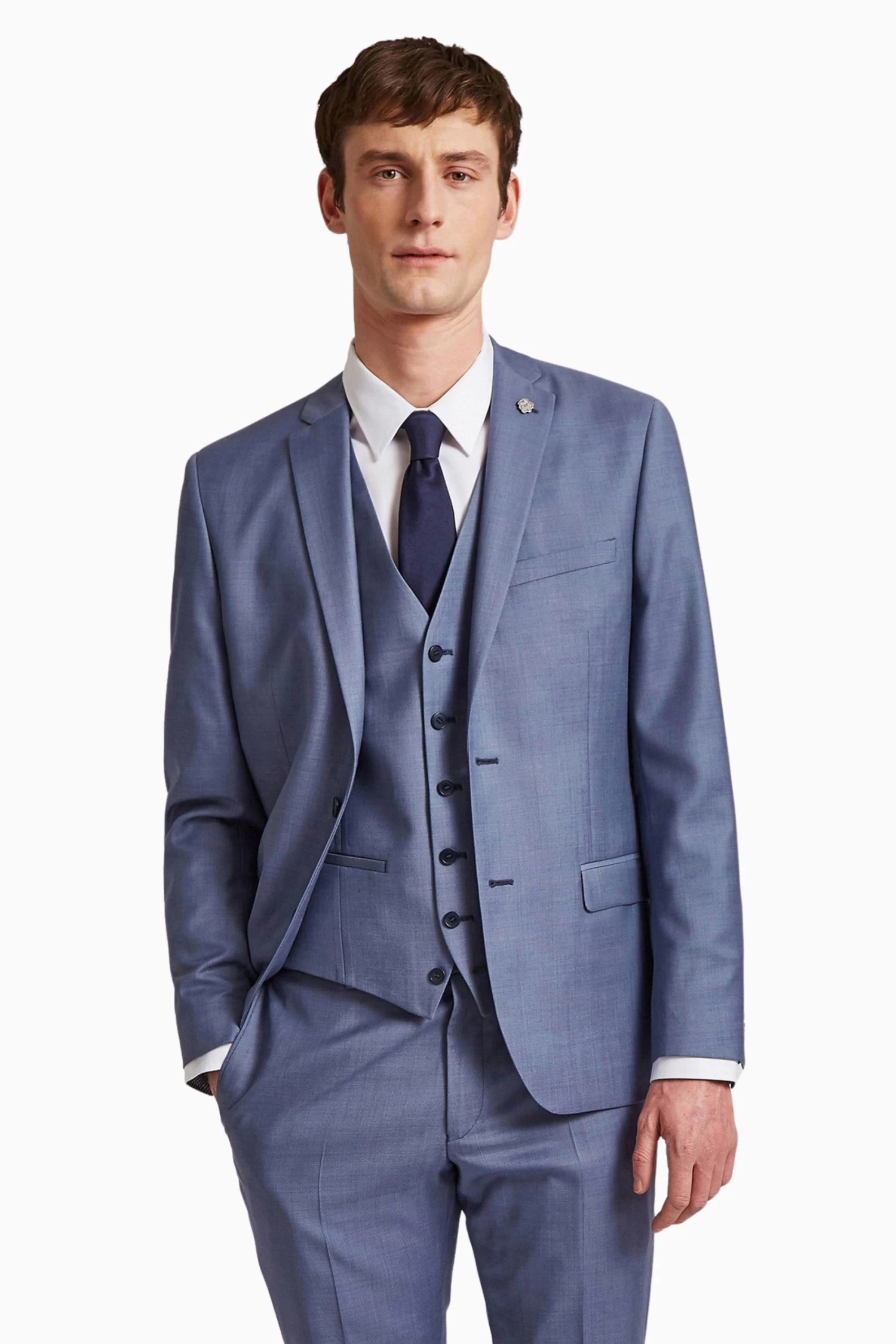 Ted Baker Tailoring Pale Blue Pick And Pick Jacket