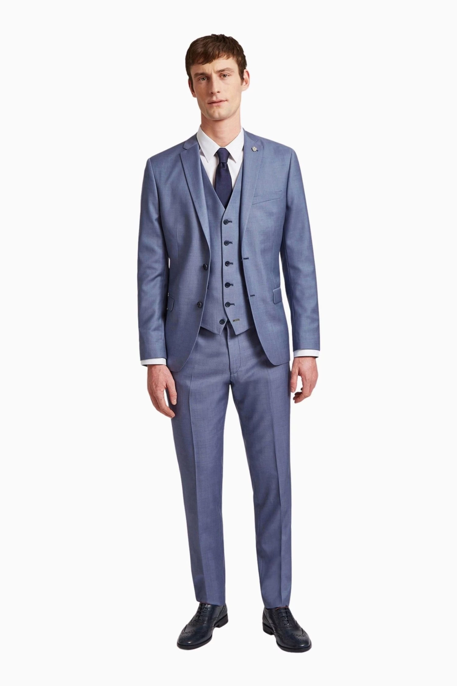 Ted Baker Tailoring Pale Blue Pick And Pick Jacket - Image 3