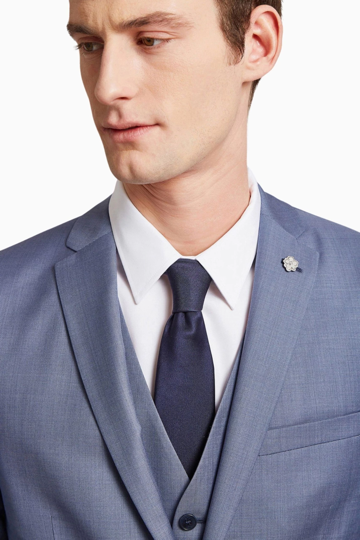 Ted Baker Tailoring Pale Blue Pick And Pick Jacket - Image 4