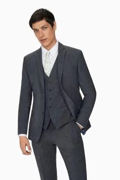 Ted Baker Tailoring Grey Premium Charcoal Panama Regular Suit: Jacket