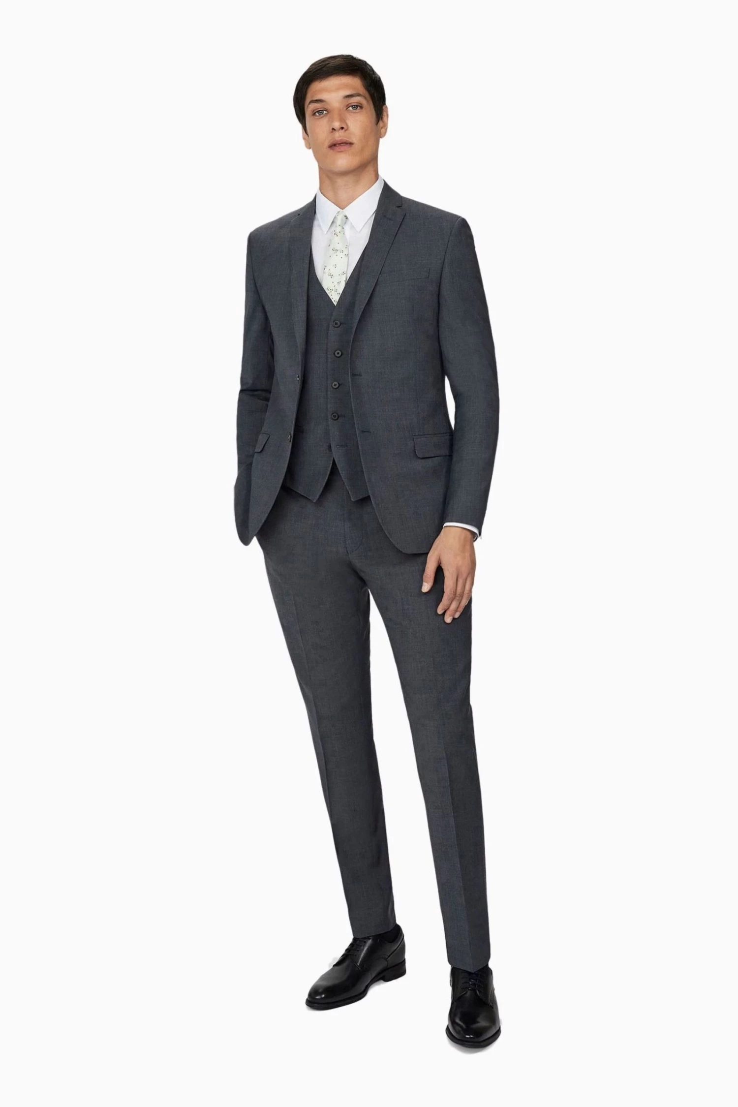 Ted Baker Tailoring Grey Premium Charcoal Panama Regular Suit: Jacket - Image 2