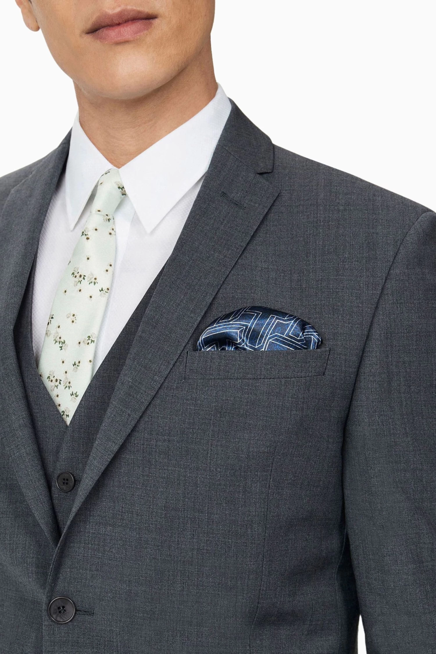 Ted Baker Tailoring Grey Premium Charcoal Panama Regular Suit: Jacket - Image 3