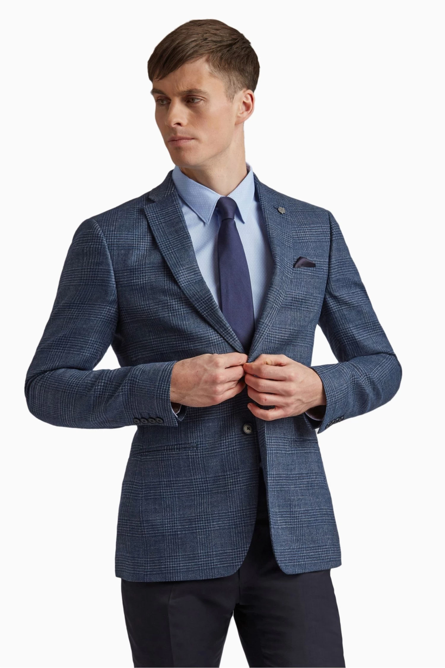 Ted Baker Tailoring Blue Airforce Check Slim Jacket