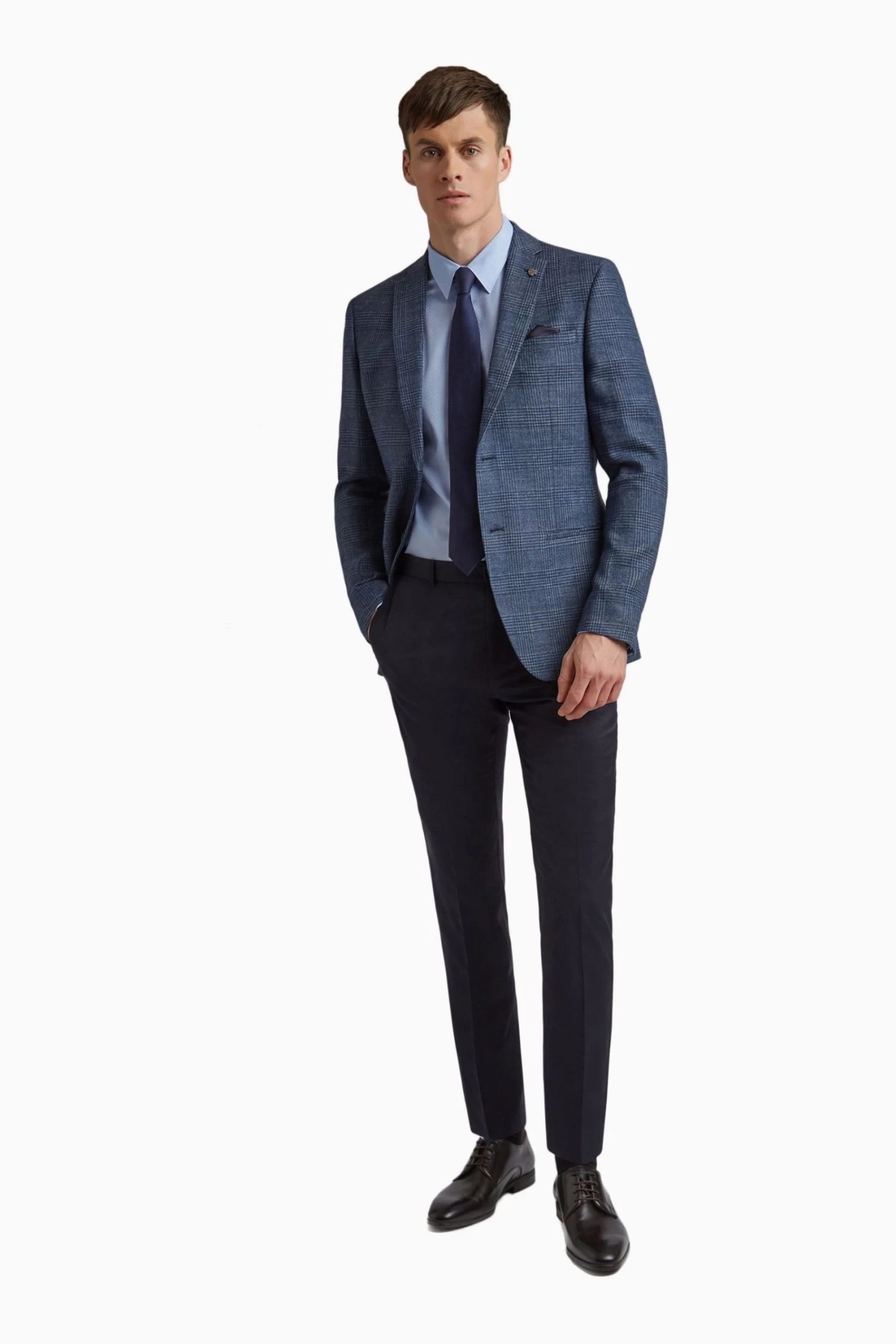 Ted Baker Tailoring Blue Airforce Check Slim Jacket - Image 3