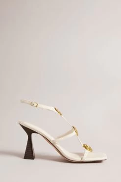 Ted Baker Natural Tayalin Gold Coin Heeled Sandals
