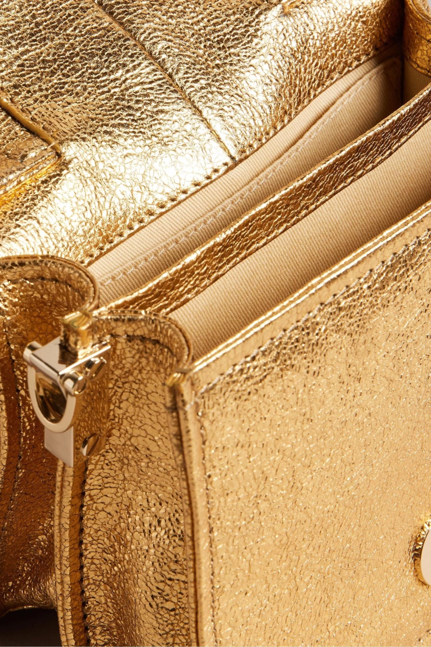 Ted Baker Gold Niasini Bow Detail Metallic Xbody Bag - Image 2