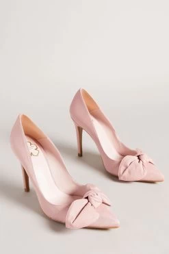 Ted Baker Hyana Dusky-Pink Moire Satin Bow 100Mm Court Shoes