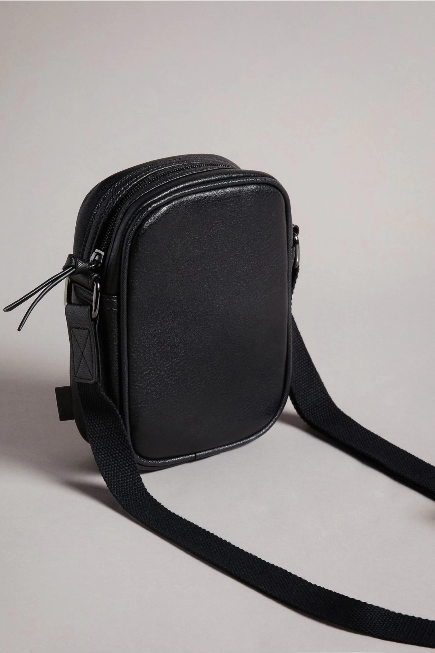 Ted Baker Black Evver Striped Pu Flight Bag - Image 3