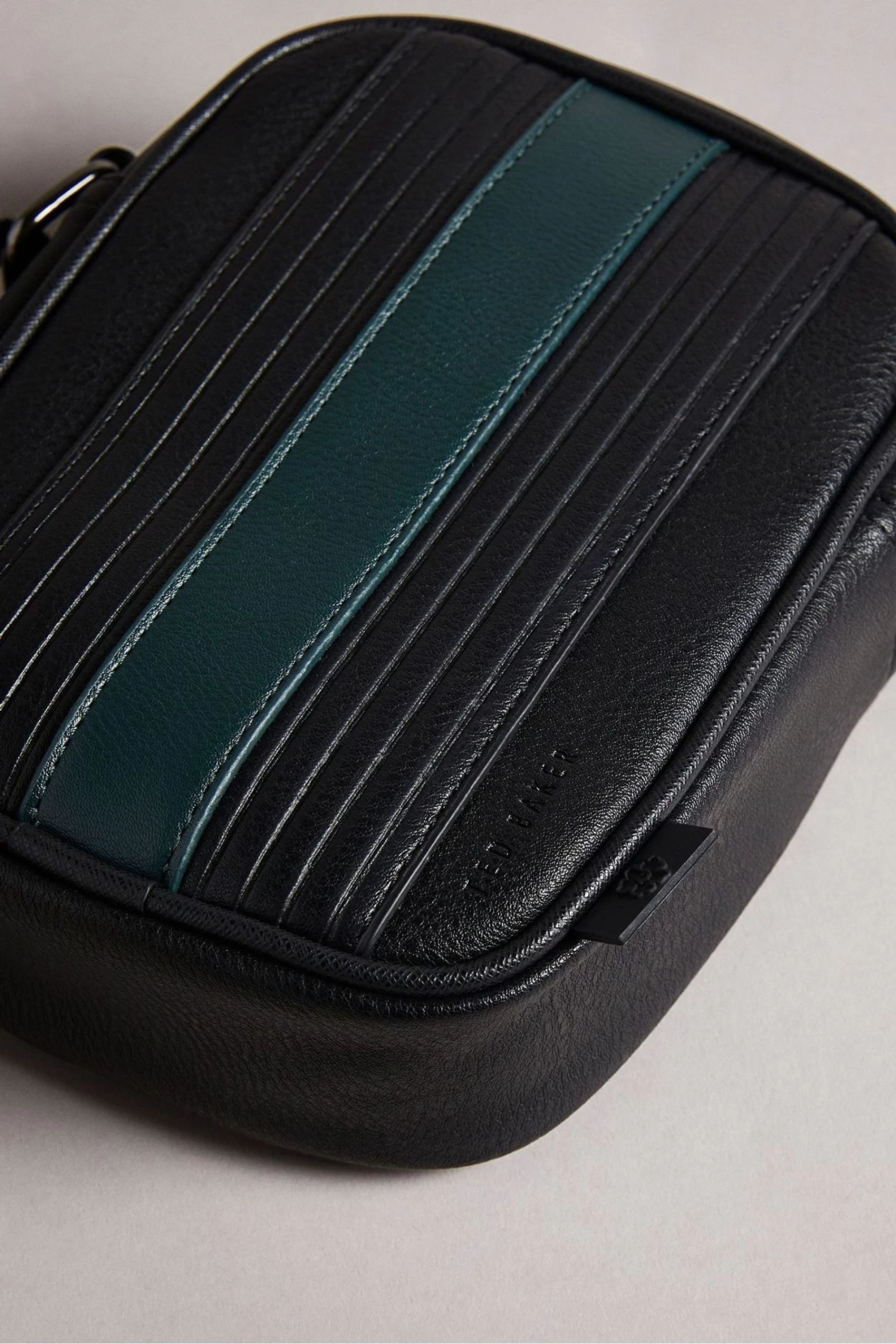 Ted Baker Black Evver Striped Pu Flight Bag - Image 4