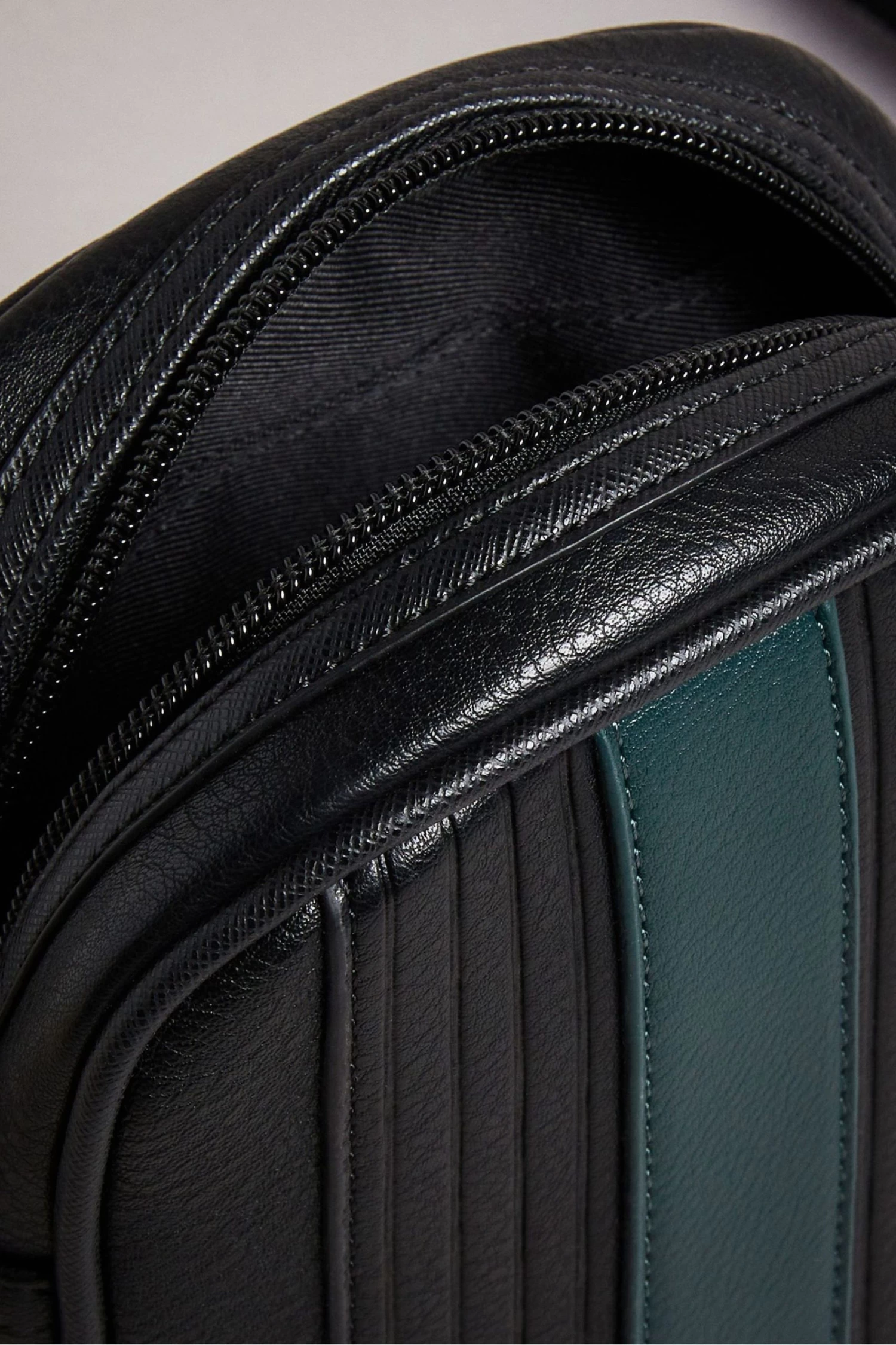 Ted Baker Black Evver Striped Pu Flight Bag - Image 5