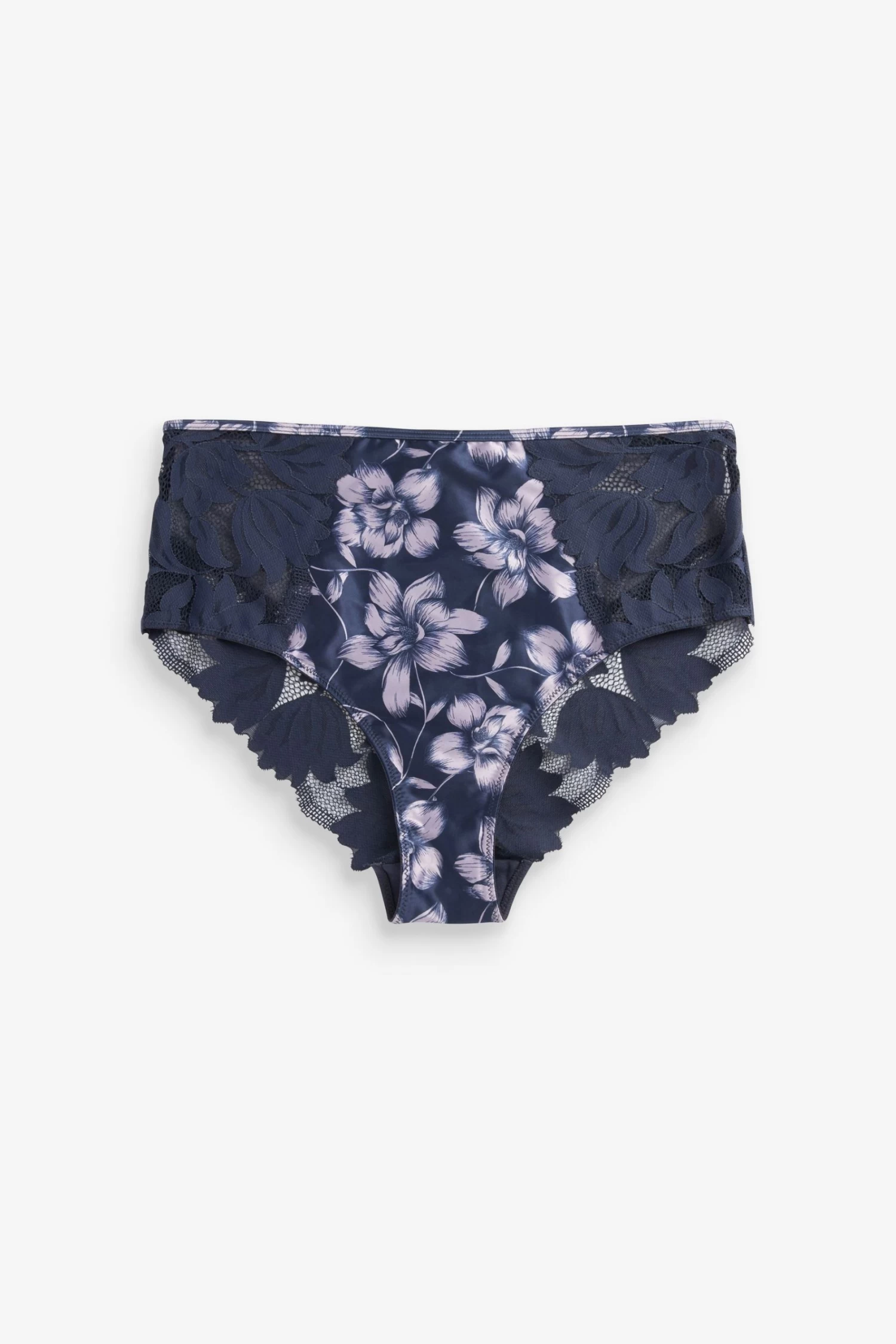 B By Ted Baker Navy Blue/Lilac Purple Satin Knickers - Image 6