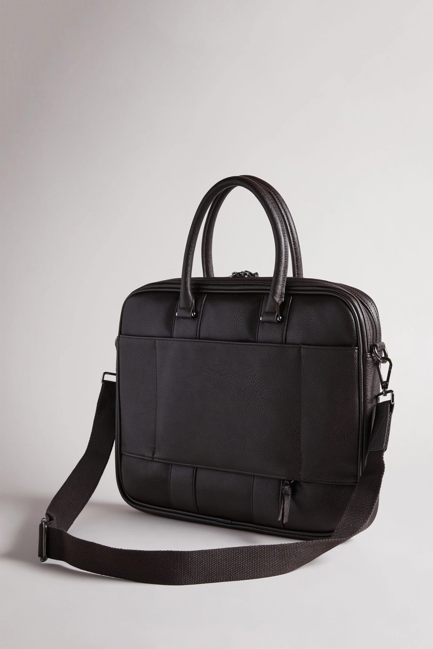 Ted Baker Brown Nevver Brn-Choc Striped Pu Document Bag - Image 2