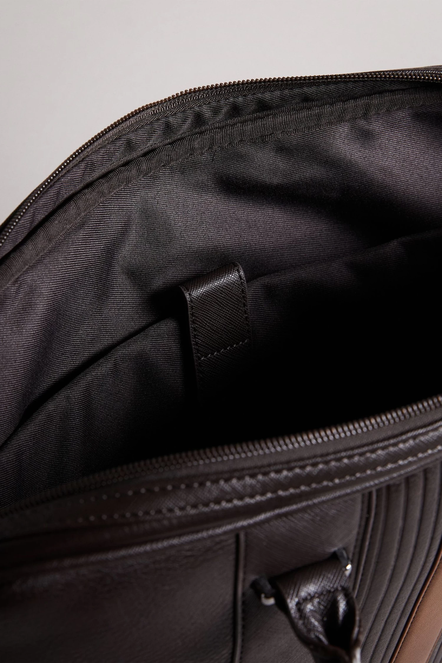 Ted Baker Brown Nevver Brn-Choc Striped Pu Document Bag - Image 3