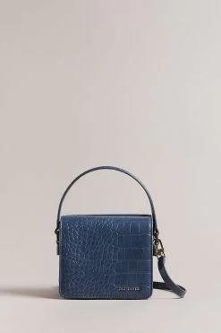 Ted Baker Blue Ell Imitation Croc Mini Cross-Body Bag