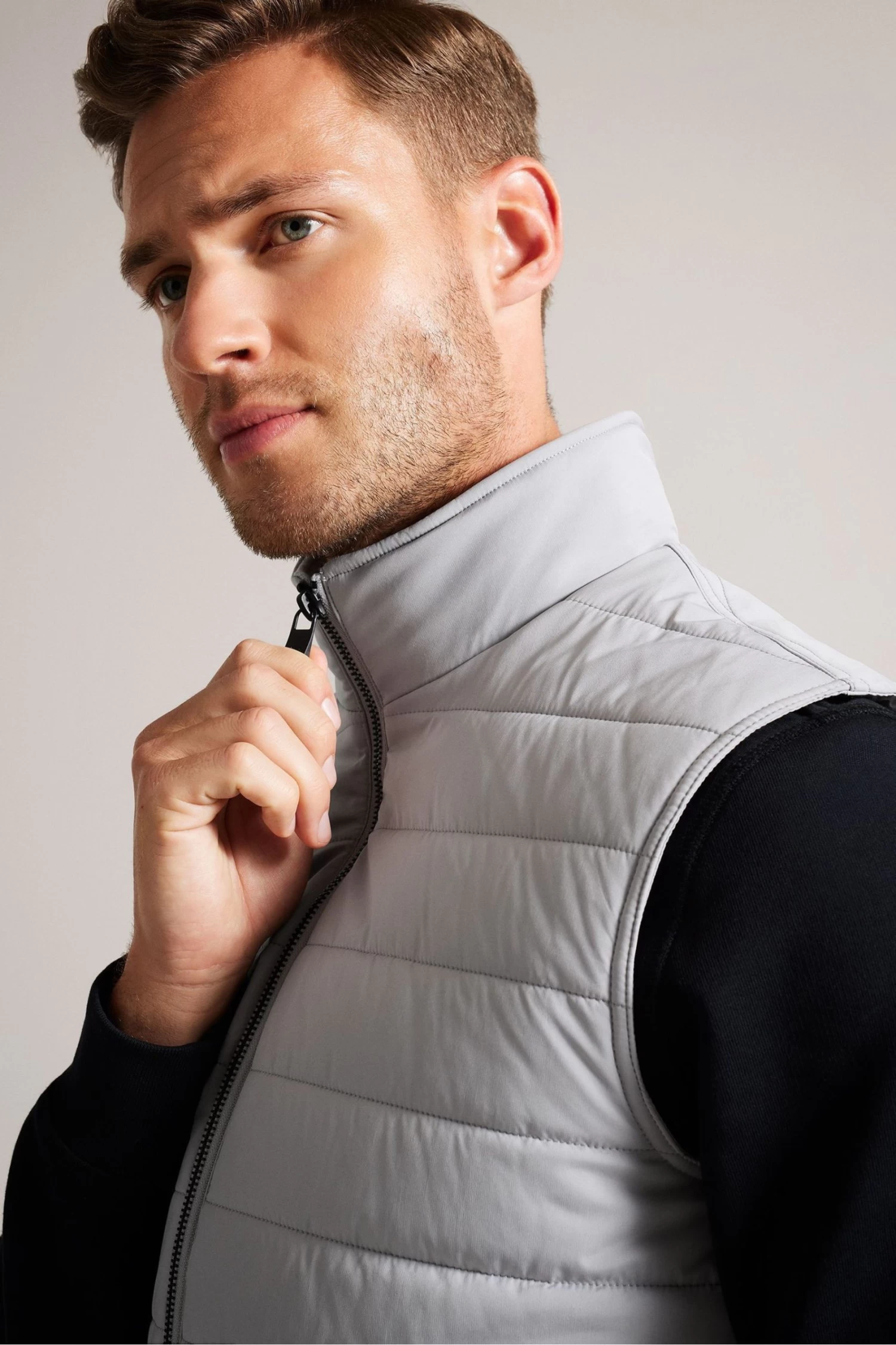 Ted Baker Grey Oveta Quilted Nylon Gilet - Image 4