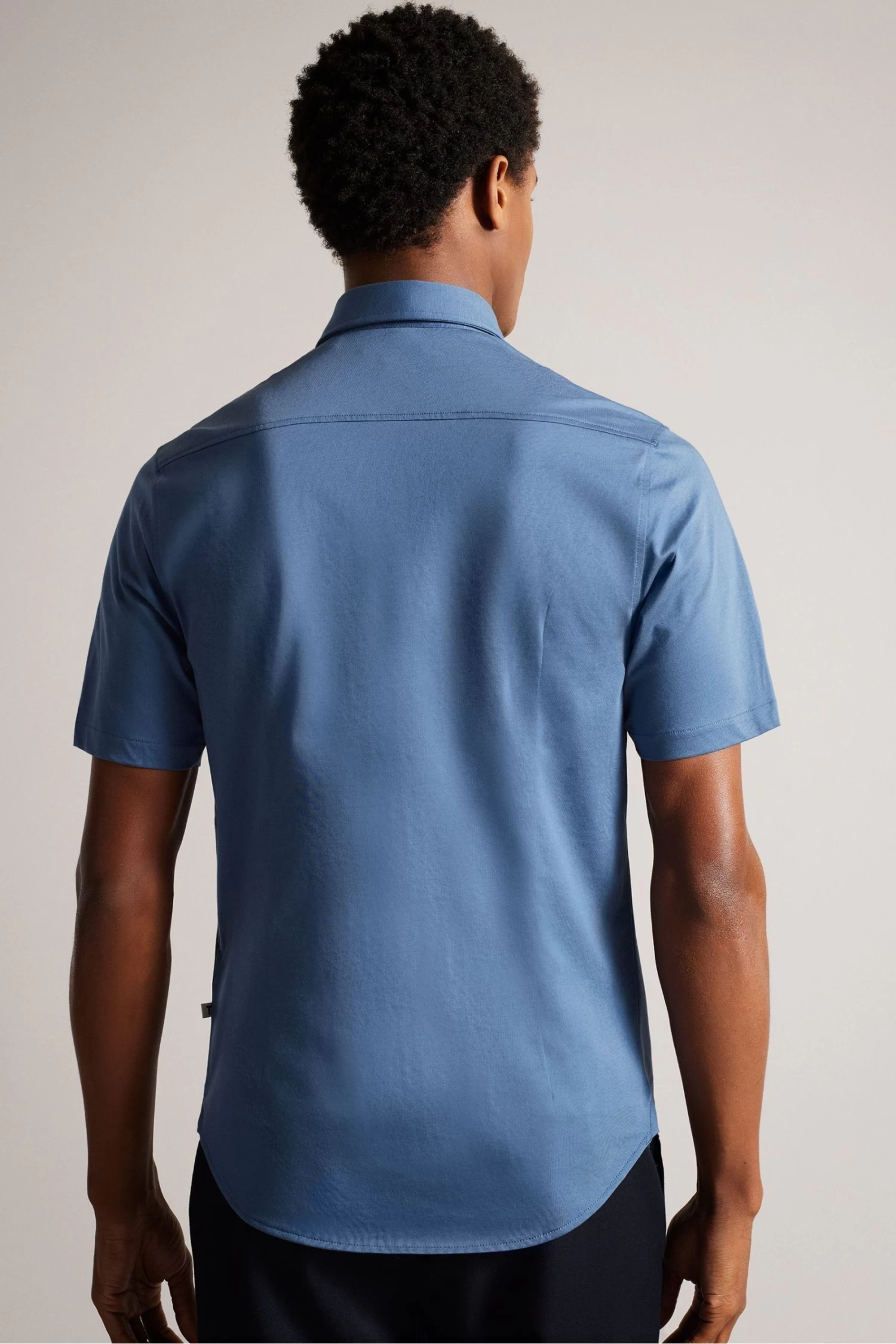 Ted Baker Blue Marrsho Short Sleeve Smart Jersey Shirt - Image 2