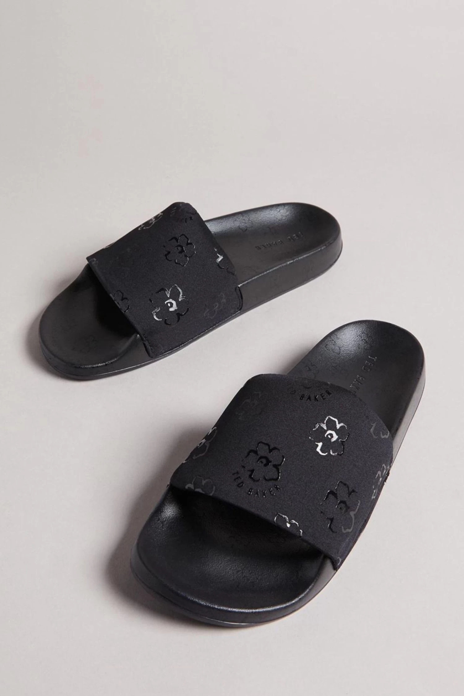 Ted Baker Black Magnolia Flower Sliders - Image 2