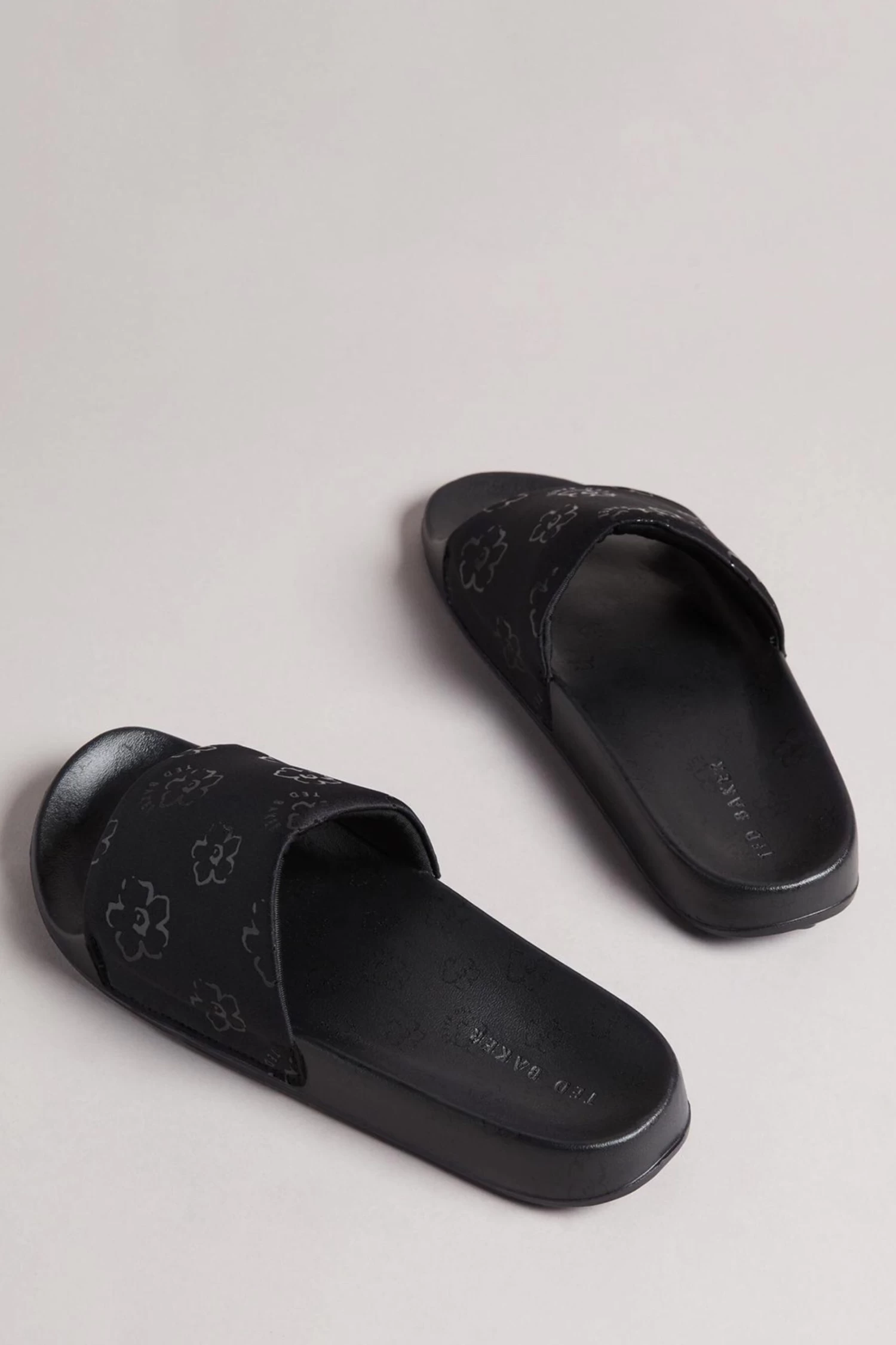 Ted Baker Black Magnolia Flower Sliders - Image 3