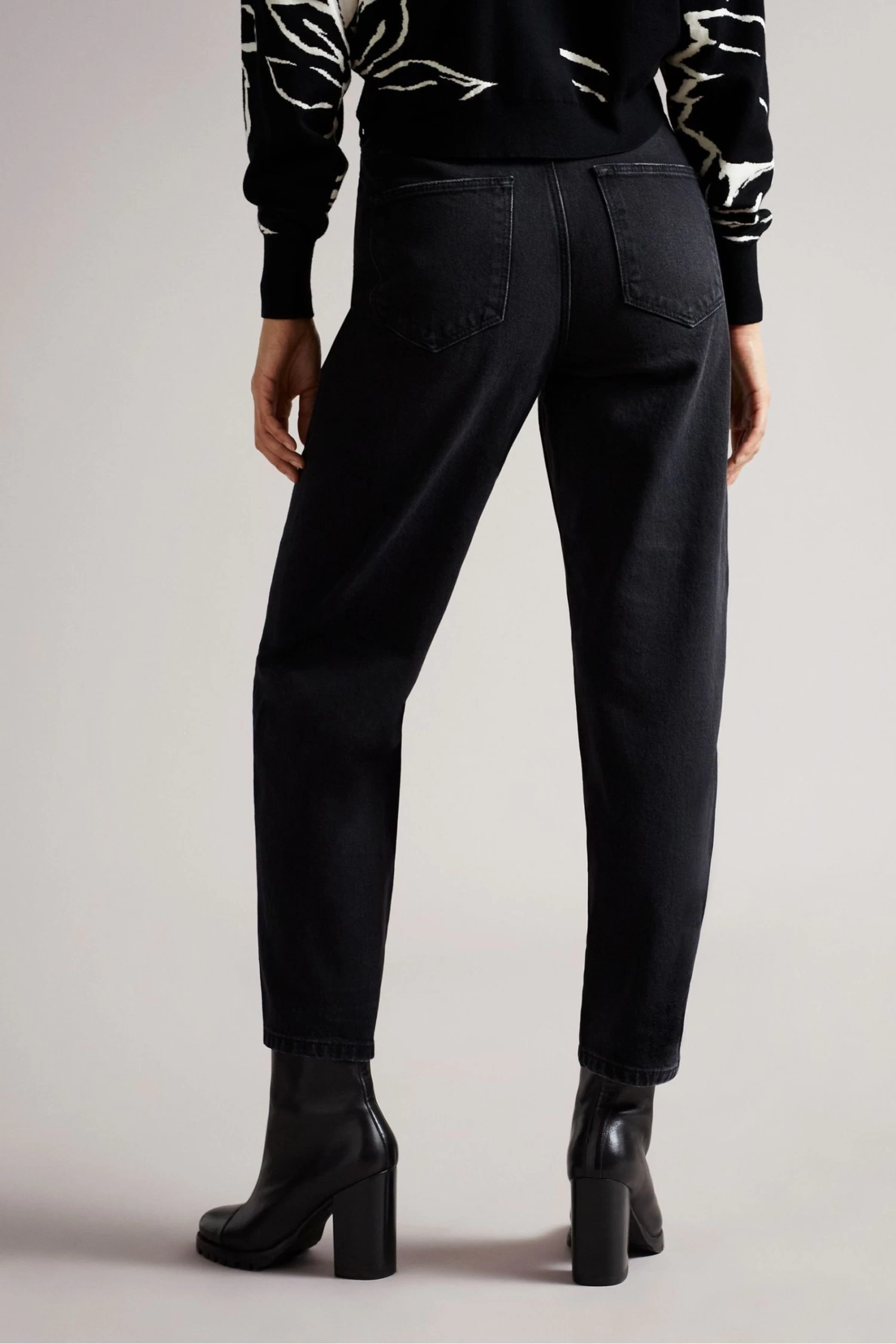 Ted Baker Black Barrel Denim Taper Leg Jeans - Image 4
